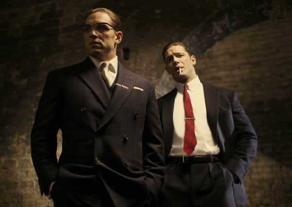 Notorious Tom Hardy switches between the simmering violence of Ronnie Kray and his more charismatic, ten-minutes-older brother Reggie. Picture: Contributed