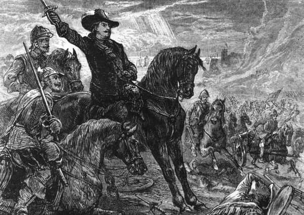 English Parliamentarian leader Oliver Cromwell (1599 - 1658) at the Battle of Dunbar, Scotland. Picture: Hulton Archive/Getty Images