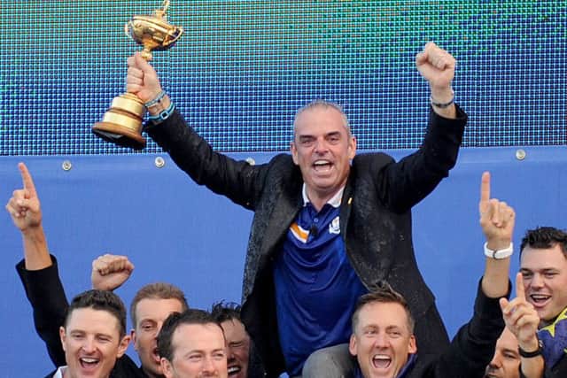 Paul McGinley and his team celebrate their Ryder Cup victory at Gleneagles, with the next round of qualifying starting today. Picture: Jane Barlow