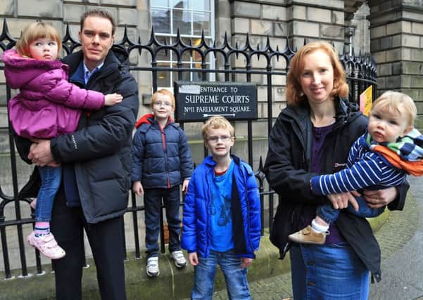The No To Named Person campaign group outside the Court of Session in Edinburgh last year. Picture: Gordon Fraser