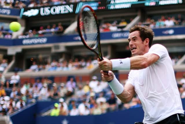 Andy Murray returns a shot to Adrian Mannarino of France during their Men's Singles Second Round match. Picture: Getty