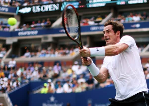 Andy Murray returns a shot to Adrian Mannarino of France during their Men's Singles Second Round match. Picture: Getty