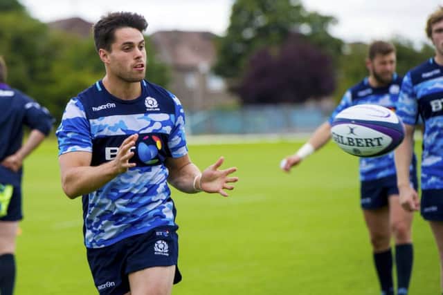 Sean Maitland in training at BT Murrayfield on Thursday. Picture: SNS