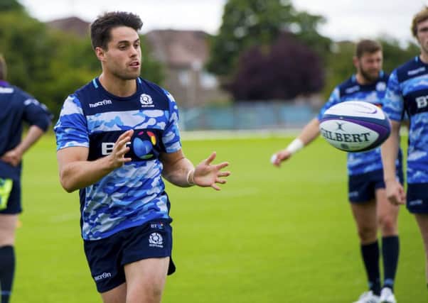 Sean Maitland in training at BT Murrayfield on Thursday. Picture: SNS