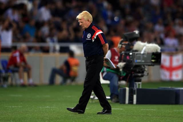 Scotland manager Gordon Strachan watched his side suffer a tough defeat in Tbilisi. Picture: PA