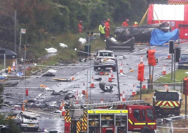Chaos and carnage on the A27 after the crash. Picture: Getty
