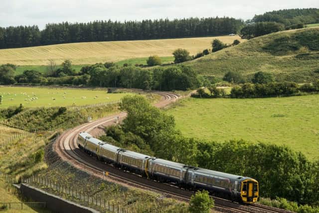 A passenger service on the new Borders Railway at Borthwick. Picture: Andrew O'Brien