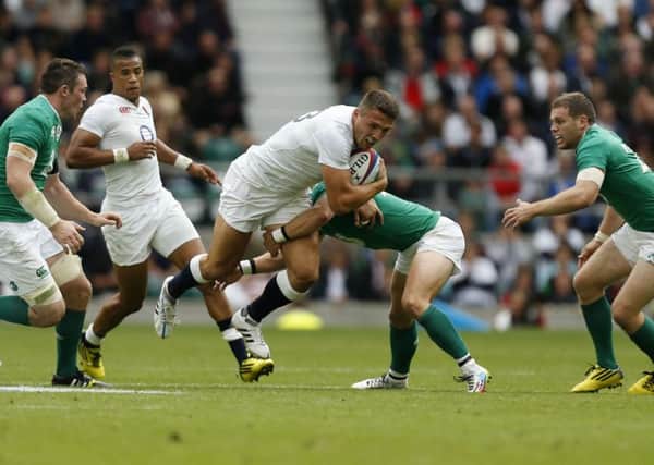 England's Sam Burgess (centre) during the World Cup Warm up match against Ireland at Twickenham Stadium. Picture: PA