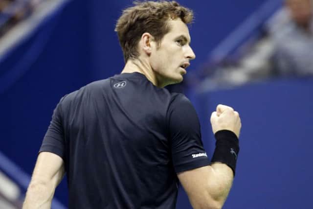 Andy Murray reacts between points against Brazilian Thomaz Bellucci during their third round tie at the U.S. Open. Picture: AP