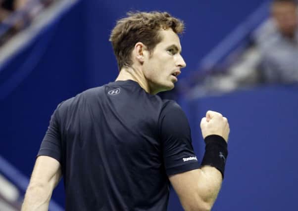 Andy Murray reacts between points against Brazilian Thomaz Bellucci during their third round tie at the U.S. Open. Picture: AP