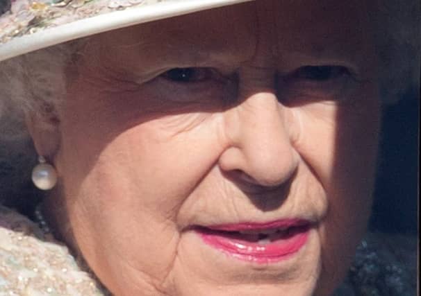 The Queen arrives for the service at Crathie Kirk yesterday. Picture: Getty
