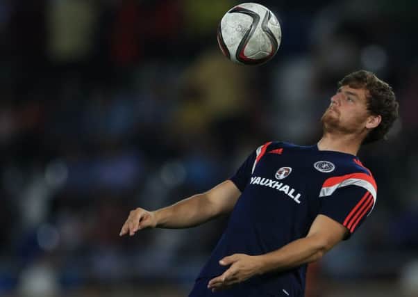 Chris Martin could carry the hopes of a nation on his shoulders tonight if chosen to start against Germany. Picture: PA