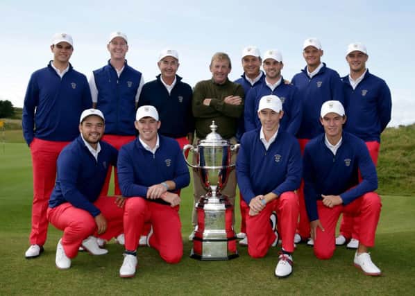 A welcome in the Hillside from Kenny Dalglish for the US Walker Cup side. Picture: The R and A