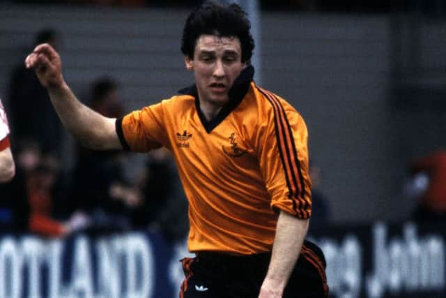 Ralph Milne, in action for Dundee United in March of 1981, ended his career at Old Trafford. Picture: SNS
