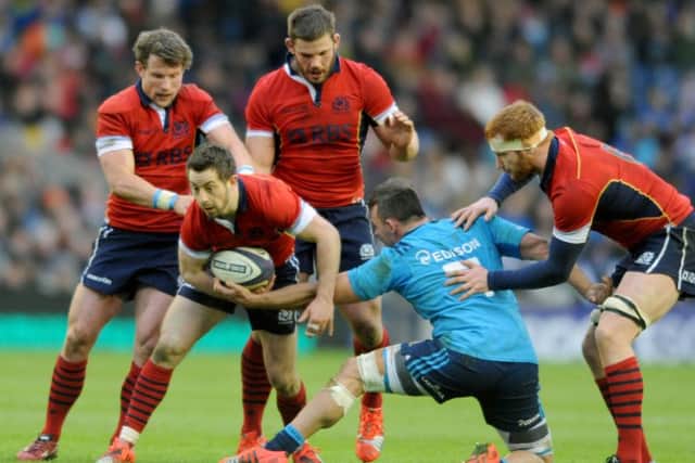 Greig Laidlaw, in possession, is playing some of the best rugby of his career, writes Allan Massie. Picture: Jane Barlow