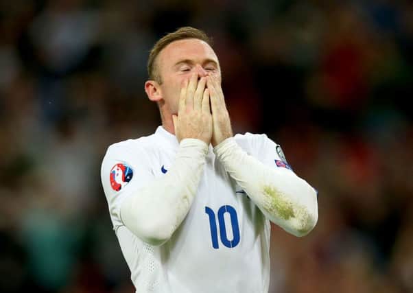 England skipper Wayne Rooney celebrates at Wembley after scoring his 50th international goal  Picture: PA
