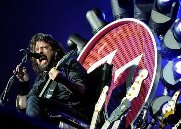 Dave Grohl rocked and rolled from an extravagantly-designed 'throne'. Picture: Lisa Ferguson
