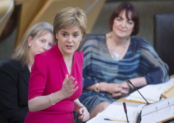 Nicola Sturgeon addresses fellow MSPs during FMQs. Picture: PA