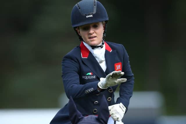 Holly Woodhead competes on DHI Lupison in the dressage during the European Eventing Championships at Blair Castle. Picture: Getty