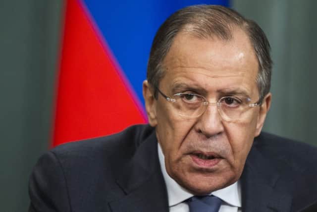 Sergey Lavrov said Russia was sending weapons to Syria. Picture: AP