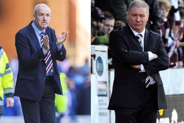 Warburton (left) and former Rangers boss Ally McCoist. Pictures: SNS/TSPL