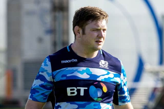 Jon Welsh trains at Scotstoun with the Scotland squad. Picture: SNS