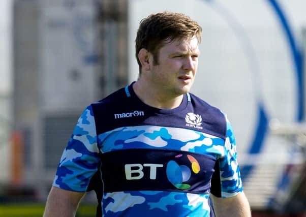 Jon Welsh trains at Scotstoun with the Scotland squad. Picture: SNS
