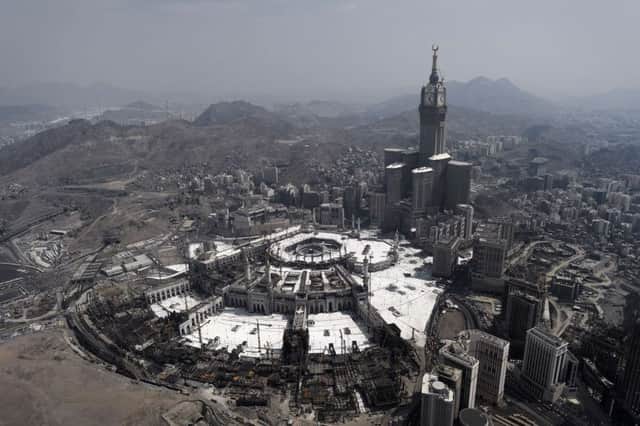 An aerial view of the Clock Tower and the Grand Mosque in Saudi Arabia's holy city of Mecca. Picture: AFP/Getty
