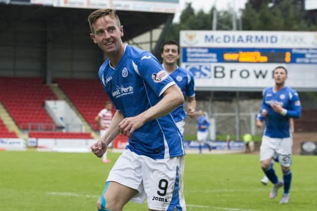 St Johnstone's Steven MacLean celebrates his goal. Picture: SNS