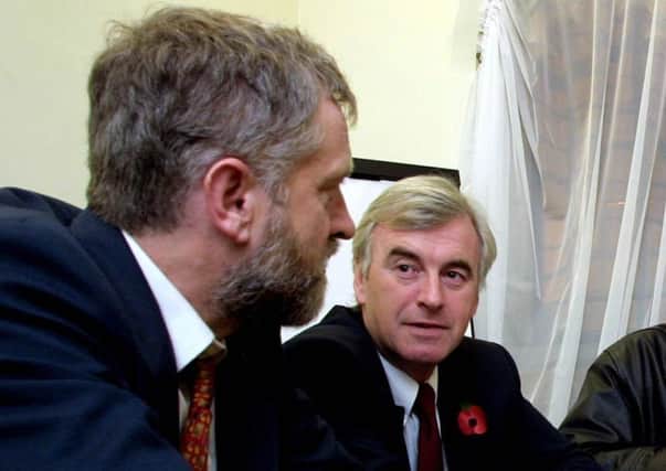 Corbyn (left) with John McDonnell, who has been given the shadow chancellor role. Picture: PA