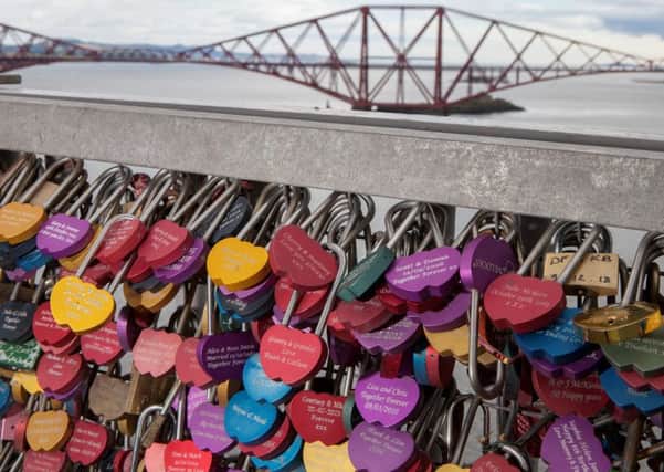The love locks attached to the Bridge raised money for the RNLI Queensferry Lifeboat station. Picture: Hemedia
