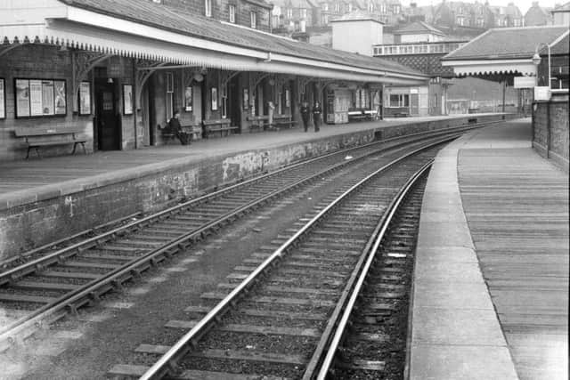 Hawick railway station shortly before its closure in 1969