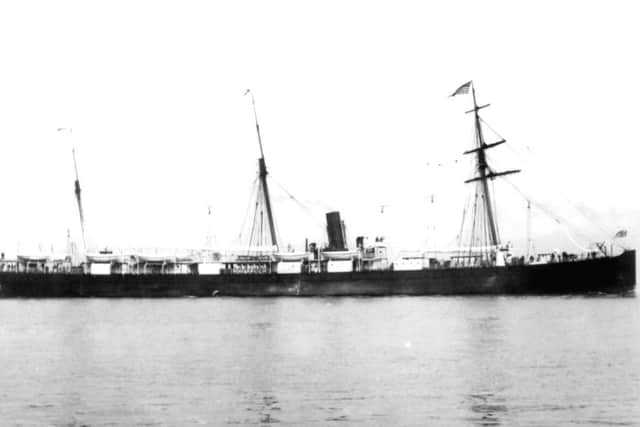 SS Devonia, in 1879. Scots would have migrated on a similar ship