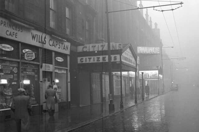 The Citizens Theatre - pictured here in 1961 - remains in Gorbals Street to this day, but the tenements that once surrounded it have all gone