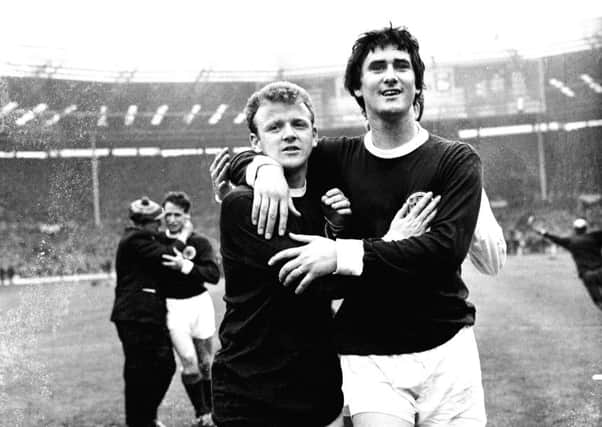 Baxter with Billy Bremner after the 3-2 win over England in 1967. Picture: EMPICS/ALPHA