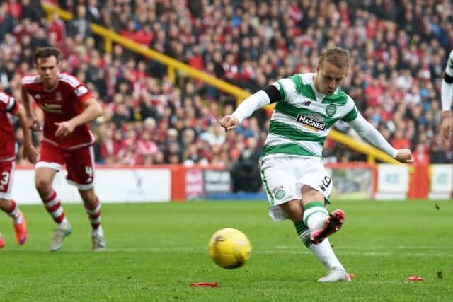 Player of the month Leigh Griffiths has scored nine goals in nine starts for Celtic this season. Pictures: SNS