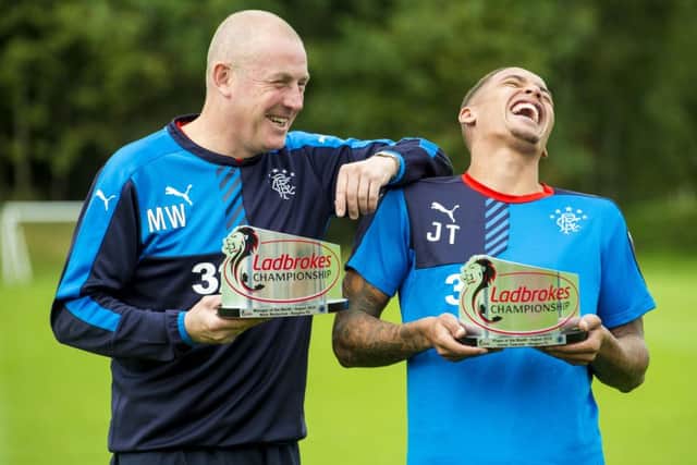 Mark Warburton, left, and James Tavernier with their awards. Picture: SNS