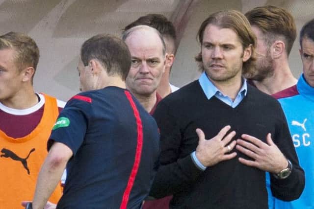 Neilson made the comments about match official Willie Collum following Hearts' defeat to Hamilton. Picture: SNS