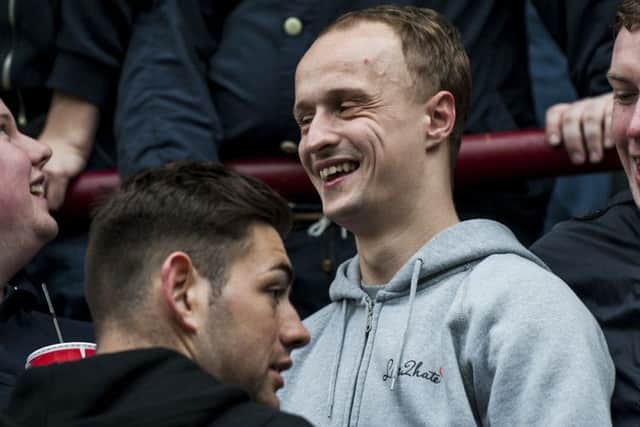 Griffiths in the crowd at Tynecastle the same day the offensive singing took place. Picture: Ian Georgeson