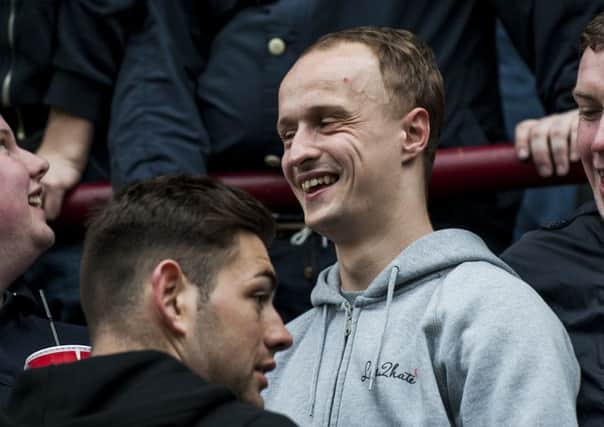 Griffiths in the crowd at Tynecastle the same day the offensive singing took place. Picture: Ian Georgeson