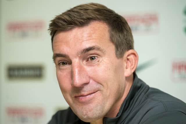 Manager Alan Stubbs has seen the level of Hibs performance improve since the opening weeks of the Championship season. Picture: SNS