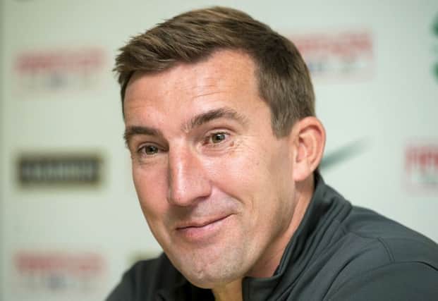 Manager Alan Stubbs has seen the level of Hibs performance improve since the opening weeks of the Championship season. Picture: SNS