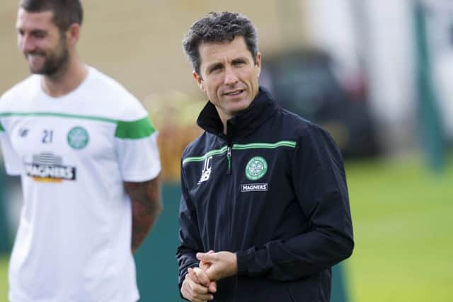 Celtic assistant manager John Collins takes training. Picture: SNS Group