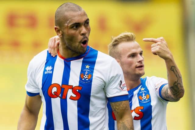 Kilmarnock's Josh Magennis (left) celebrates his goal. Picture: SNS Group