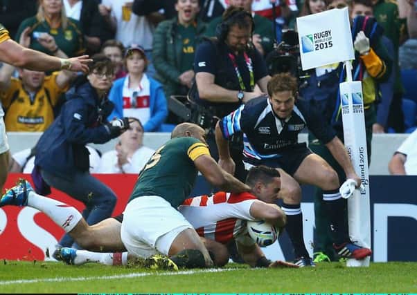Japan were the surprise victors against South Africa. Picture: Getty