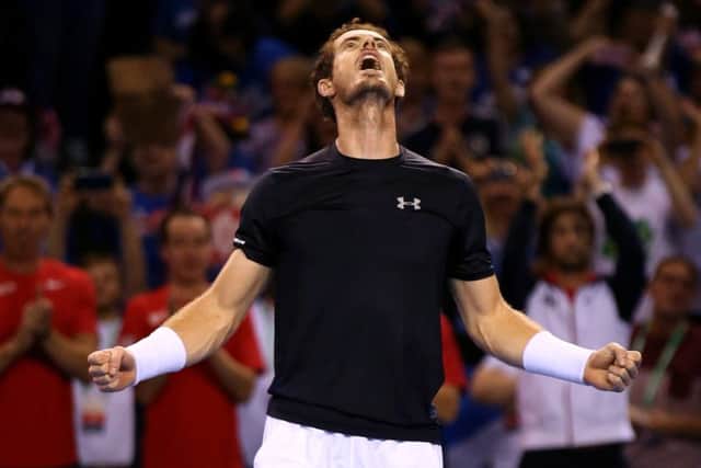 Great Britain's Andy Murray celebrates his victory over Australia's Bernard Tomic. Picture: PA
