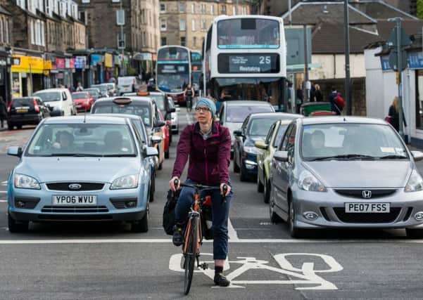City traffic can often intimidate prospective cyclists from commuting on two wheels. Picture: Ian Georgeson