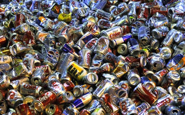 The Scottish Government is considering a deposit return system for empty bottles and cans. Picture: Jane Barlow