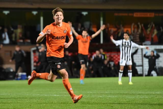 Dundee United's Blair Spittal celebrates having scored his side's second in extra time. Picture: SNS