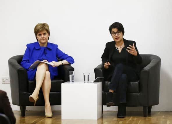 Nicola Sturgeon and Shami Chakrabarti outline their opposition to the scrapping of European human rights legislation. Picture: PA